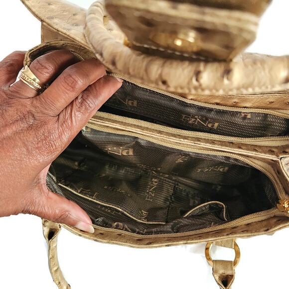 The Find Women's Beige Bubble Gator Faux Leather Handbag - Picture 6 of 6